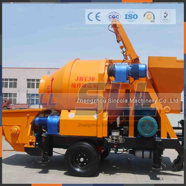 Quality 30m3/H Output Mobile Concrete Mixer And Pump Strong Transfer Capability for sale