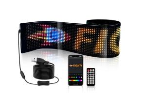 China 5VDC USB/2A 37x8.5cm LED Matrix Display Car Panel Flexible Pixel Programmable Scrolling Advertising for DIY Animation Text on sale