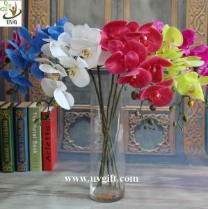 China UVG Factory direct PU orchids artificial flower arrangements with vase for wedding bouquet wholesale