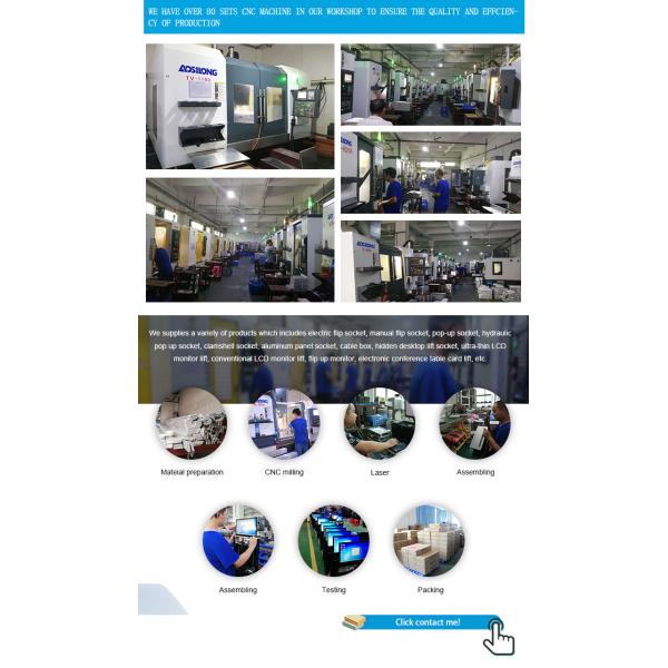 220V Sliding Power Outlet Strip Desk Mounted Sockets Custom