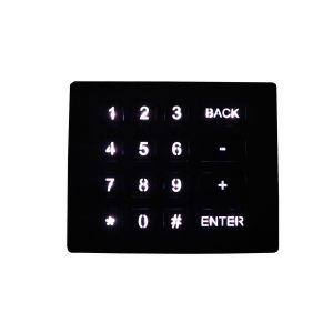 Durable 16 Keys Metal Numeric Keypad Backlit Brushed Stainless Steel
