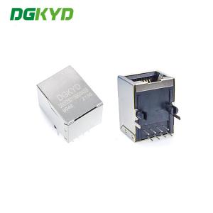 China RJ45 Network Port Connector 1X1 8P8C 30U Straight-In With Light Shielding Connector on sale