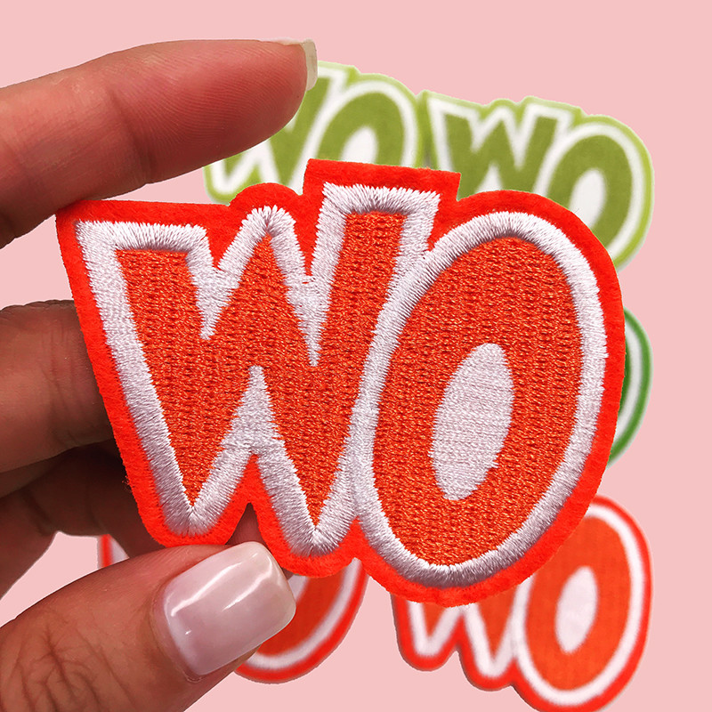 Eco Friendly Custom Made Embroidered Patches With English Characters