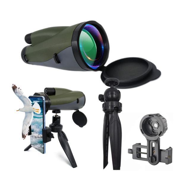 12x60 Monoscope Monocular Telescope Mobile Phone Telescope With Adapter Tripod