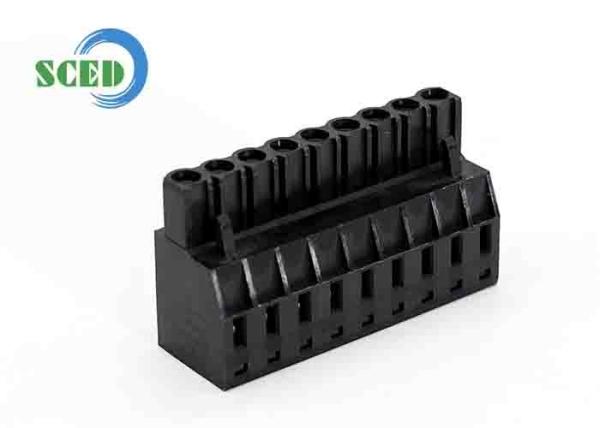 Quality Pluggable Terminal Block Header Male Sockets 300V 15A 2-24P Pitch 5.08mm Black Plug-in Terminal Block for sale