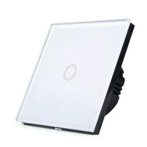 EU Standard Remote Control Switch 1 Gang Smart Wall Touch Light Switch LED Indicator Crystal Tempered Glass Panel Switch