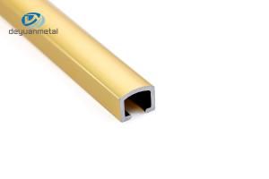 China 10mm Width T6 Aluminium U Channel Profile Bright Gold For Demarcation Line on sale