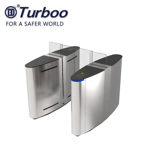 Quality SS Flap Barrier Turnstile , ID Card Bar Code Safety Access Control Turnstile Gate for sale