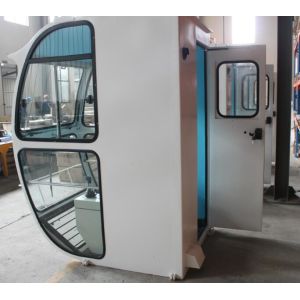 White / Red Overhead Crane Cabin With Adjustable Seat / Joystick