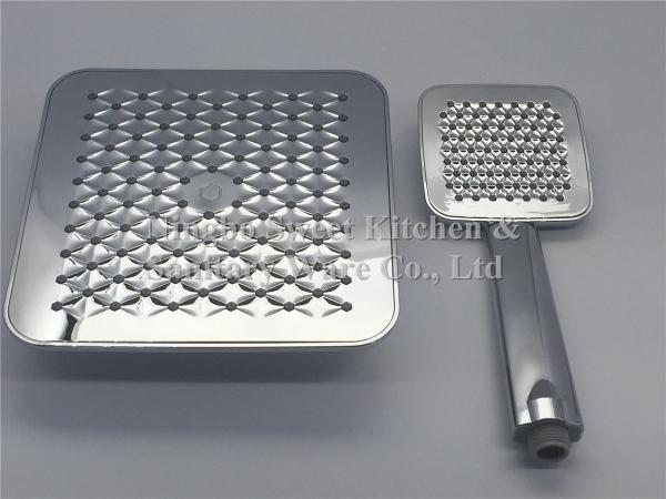 Quality Hot sell Double face Chrome plating square shower head hand shower set square overhead shower rain shower kit for sale
