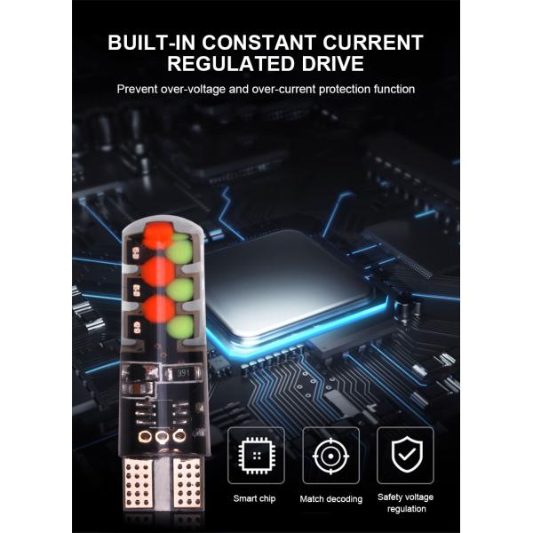 Brightness New type car Interior led light bulb T10 5050 6SMD RGB color With RGB With Remote strobe flashing lights