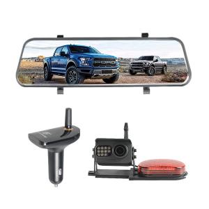 China 10&quot; Antiglare Screen Reverse Mirror Dash Cam Backup Camera Car Charger Receiver wholesale