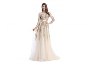 China Saudi Arabic Beaded Bridesmaid Dresses , V - Neck Unique Bridesmaid Dresses on sale