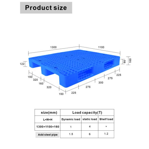 Customized Logo PP Plastic Pallet Single Solid Flat Closed Deck for Dynamic Load 1.5tone