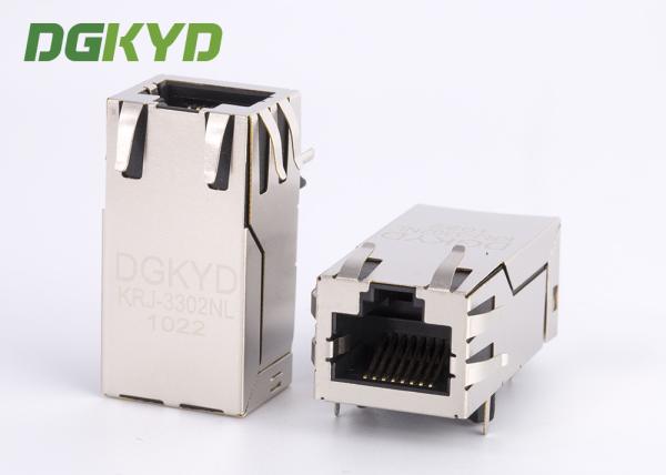 Quality Customized 1000M 33.0mm Single Port 10 Pin Rj45 Connector with Transformer / Leds for sale