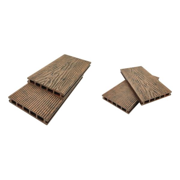 Mix Colors WPC Decking 3D Embossing Outdoor Flooring