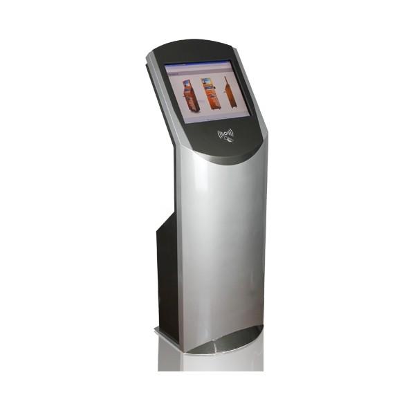 Quality Countertop touchscreen queue bank restaurant menu hotel self service ordering kiosk service with card reader holder for sale