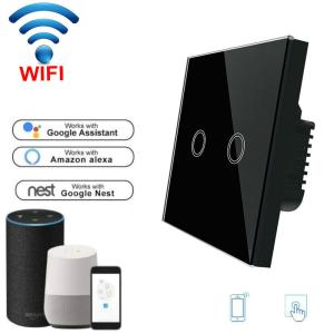 China Wireless Wifi Light Switch led light touch switch AC90-240V EU standard smart light switch alexa with ewelink app wholesale