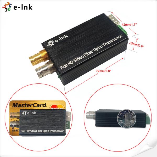Mini Type 3G SDI To Fiber Optic Converter Aluminum Case With Tally / Reverse