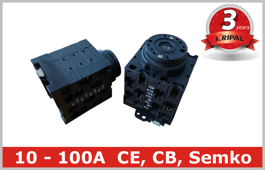 10 Position Rotary Switch , Manual Changeover Switch 63A 80A 100A