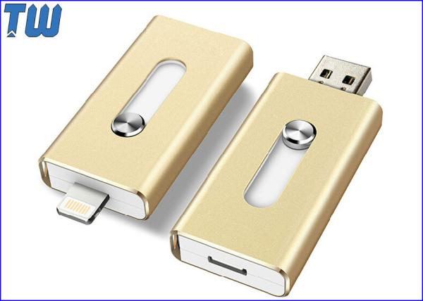 Quality iPhone External Drive OTG USB Pen Drives Sliding Double Interface for sale