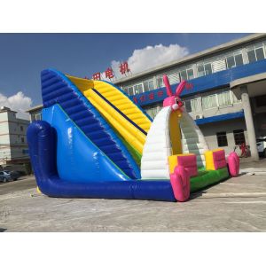 Tarpaulin Inflatable Bouncer Rabbit Jumping Castle Bounce House With Slide