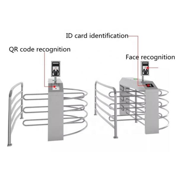 304 Stainless Steel Half Height Turnstile Accescs Control System 90-120 Degree