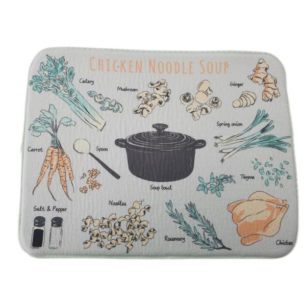 High Quality Microfiber Dish Drying Mats For Dish Absorbent All Polyester Printing