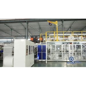 China HAINA Automatic Stacking 500pcs/Min T Shape Baby Diaper Equipment wholesale