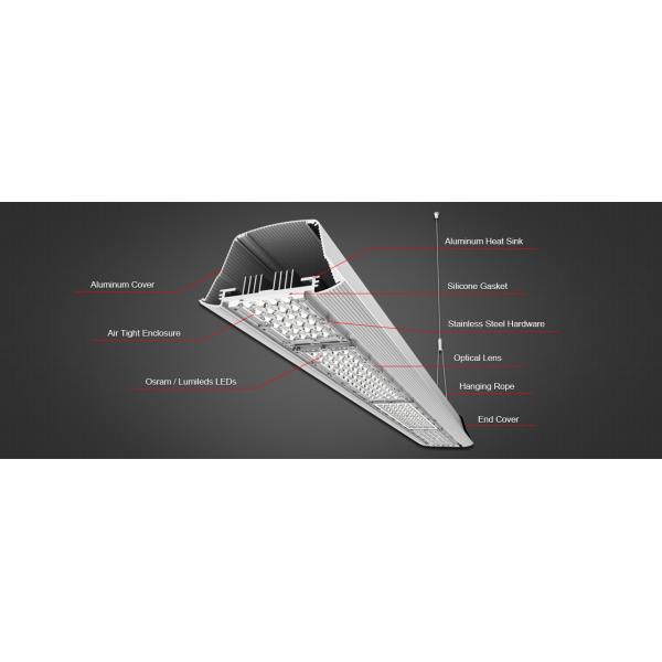 IP66 Industrial Warehouse Light Fixture Led Linear High Bay Motion Sensor