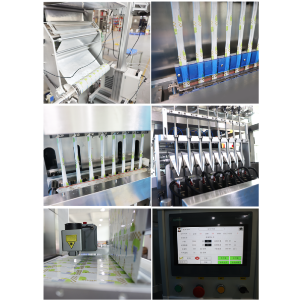 Fully Automatic Four Side Sealing Bag UHT Milk Packing Packaging Machine Multilane Liquid Sachet Creamy Dressing Filling Machine