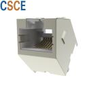 Gray Color Shielded RJ45 Jack Automated Assembly Vertical Type PBT Plastic