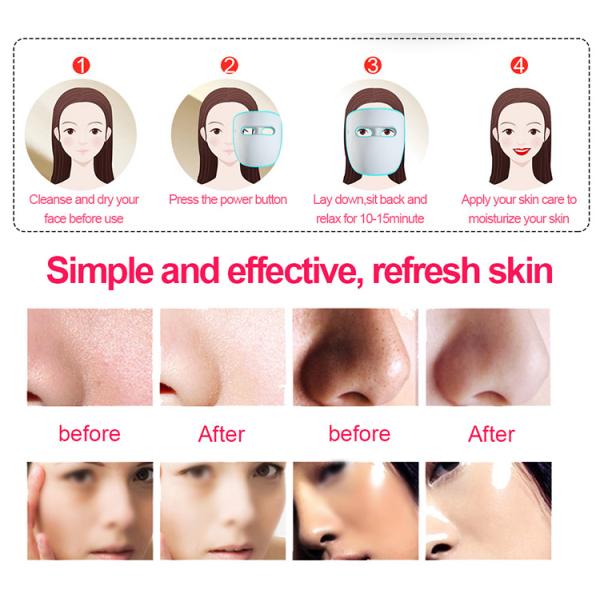Facial Beauty Led Light Therapy Mask Skin Rejuvenation Flexible Portable