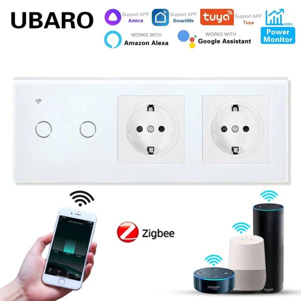 228 X 86 X 35mm Light Switch And Plug Combo CE Vioce Control Switch And Socket