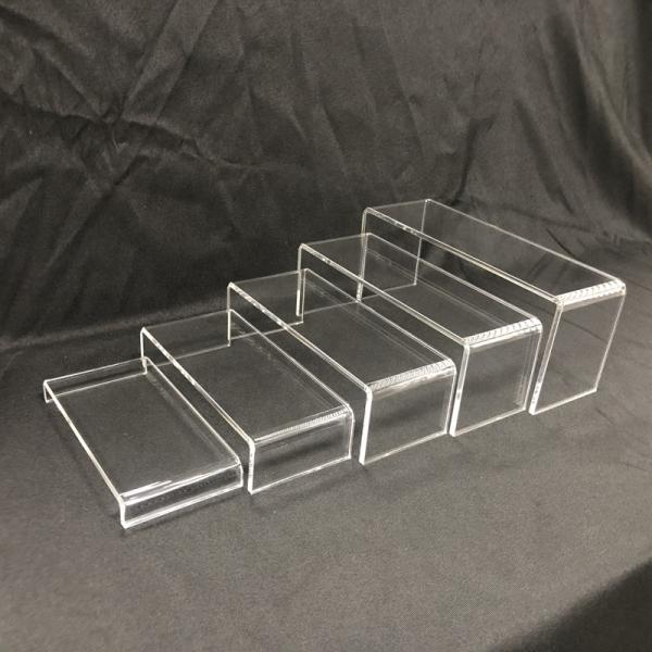 Clear Acrylic Riser Stands Shelf Retail Store Table Top Tiered Plastic Fixtures