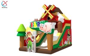 China Factory New Design Inflatable Slide Castle Farm Inflatable Dry Slides For Kids on sale