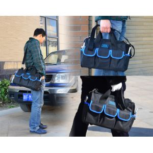 China Home Appliance Polyester Canvas Tool Bag With Three Pockets Outside wholesale