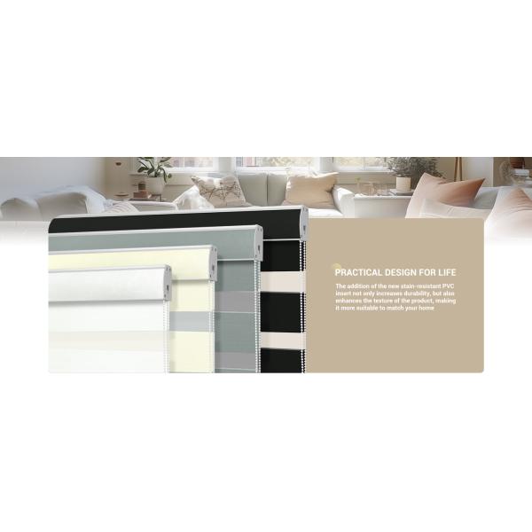 Modern Design Day And Night 100 Polyester Roller Zebra Blinds Fabric For Window Blind