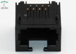 Unshielded Black 8P8C RJ45 Modular Connector Ethernet Jacks For PC Card Without