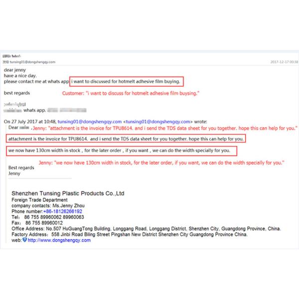 Thermoplastic Hot Melt Adhesive Film Roll Polyurethane Tpu For Leather