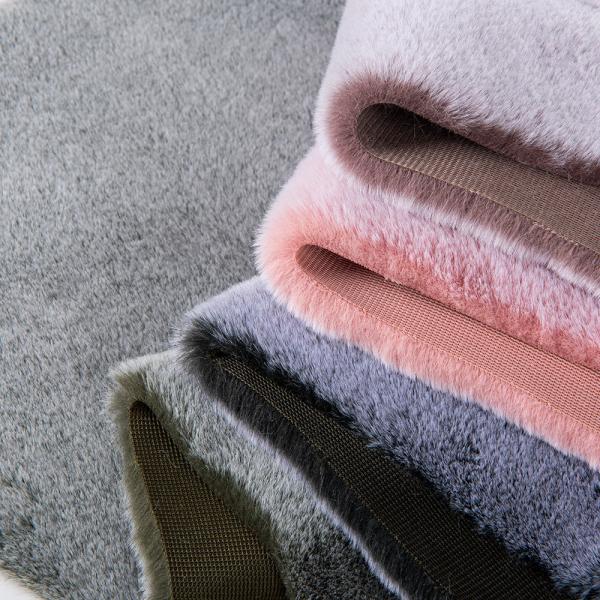 Quality Plain Knitted Faux Rabbit Fur Fabric with White Tip Color Printing Luxurious and Durable for sale