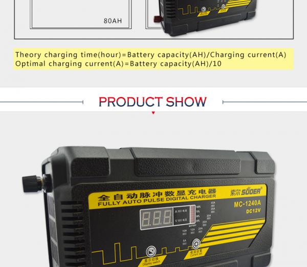 2015 Suoer New Entire Pulse Battery Charger 40A 12V Auto Battery Charger with LED Display