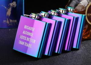 China Colorful Stainless Steel Wine Bottle Womens Hip Flask Western Style on sale