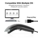 Wired 1D Auto Barcode Reader Laser Bar Code Scanner With Stand