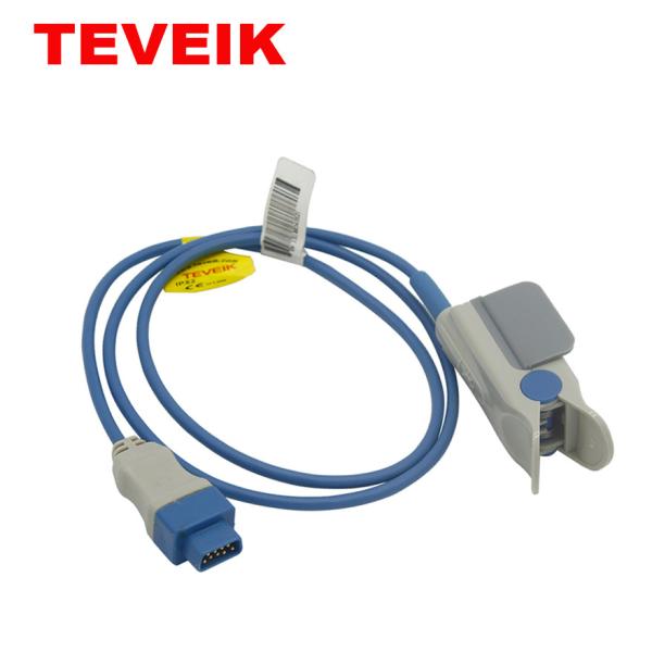 GE Detax Ohmeda Reusable SPO2 Sensor, Adult Finger Clip, TruSat /Trusignal, 9