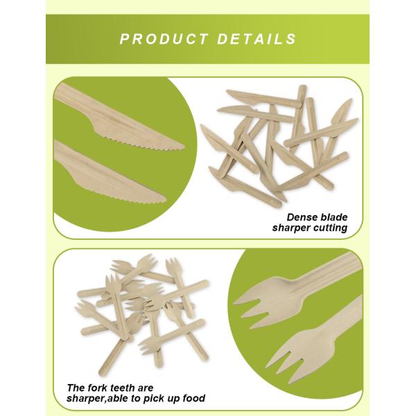Compostable Airline Disposable Bagasse Cutlery Set, knife , Spoon, Fork