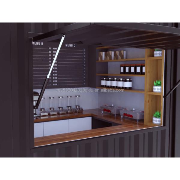 Modern 10 ft 20 ft Prefabricated Steel Shop Container Kiosk Mobile Mini Bar for Outdoor Kitchen and Restaurant Movable Design Shop