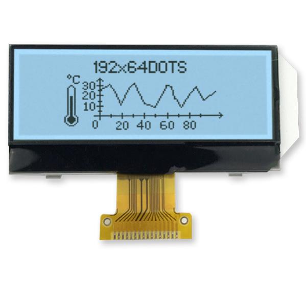 Quality COG 192x64 Monochrome Graphic LCD Display FSTN Positive UC1609C 3.3V SPI Interface for sale