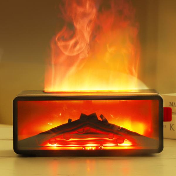 Flame Effect LED Fireplace Lamp With Aroma Diffuser Function Multicolored