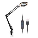 magnifying lamp clamp base led magnifier magnifications lenses USB power input